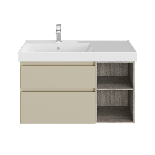 Тумба с раковиной Kerama Marazzi Cubo 90 L лимо матовая древесная