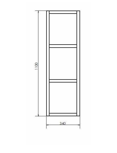 00004148024 Шкаф подвесной 35 открытый Дуб дымчатый Дюссельдорф COMFORTY