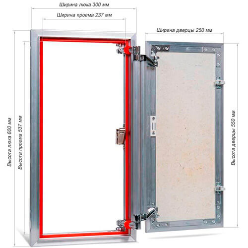 Люк под плитку 300х600 Евроформат Практика АТР 30-60