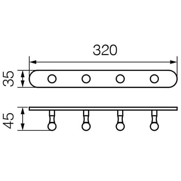 Планка с четырмя крючками Gialetta Veragio VR.GIL-6437.BR