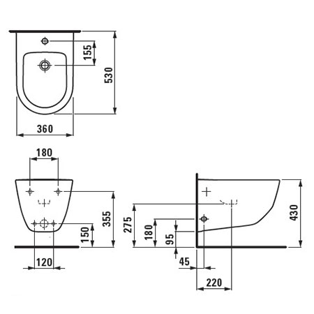 Биде Pro New Laufen 8.3095.2.000.302.1