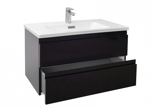 Комплект Тумба 80*46*45 2ящ + Раковина 80*46 Черный лак Madelene JACOB DELAFON