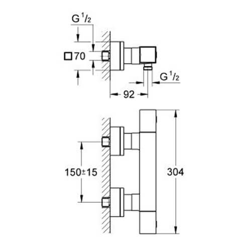 Термостат для душа Grohe Grotherm Cube 34488000 хром