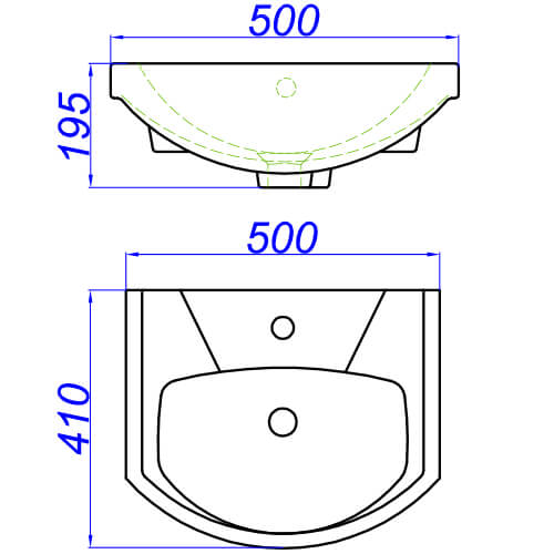 Тумба с раковиной 50 подвесная Аллегро Aqwella Agr.01.05/2