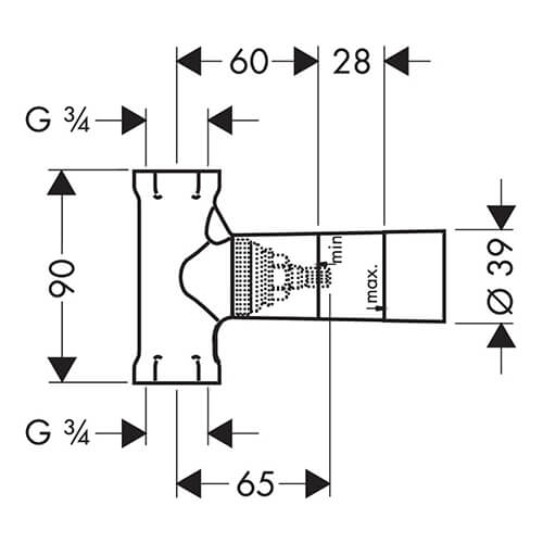 Запорный вентель (механизм) 3/4 130л/мин Hansgrohe 15970180