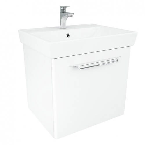 Тумба 700 1ящ + Раковина Q70 Белый мат Lande DIBORG