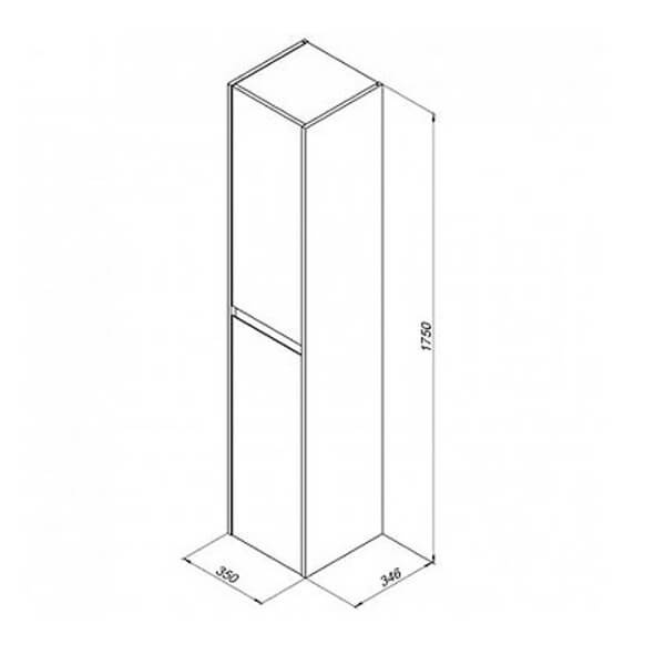 Пенал 175x35 белый глянец Nova Lite AQUANET 242266