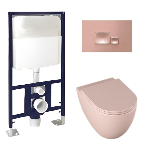 Комплект ISVEA 3в1: Infinity 10NF02001SV-2S инсталляция + кнопка смыва + унитаз + сиденье