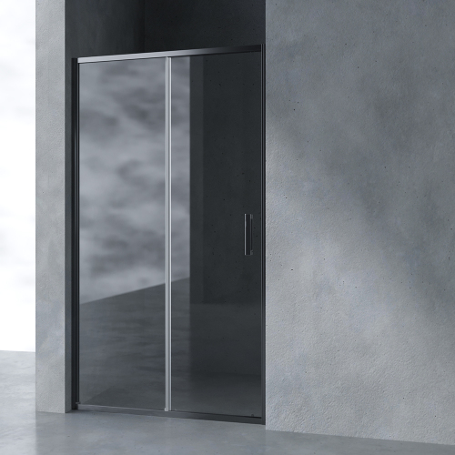 Душевая дверь в нишу AVS Вектор 110 см профиль оружейная сталь, стекло прозрачное