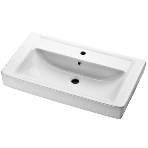 Тумба 800 2 ящ + Раковина Q80 Белый мат Lande DIBORG