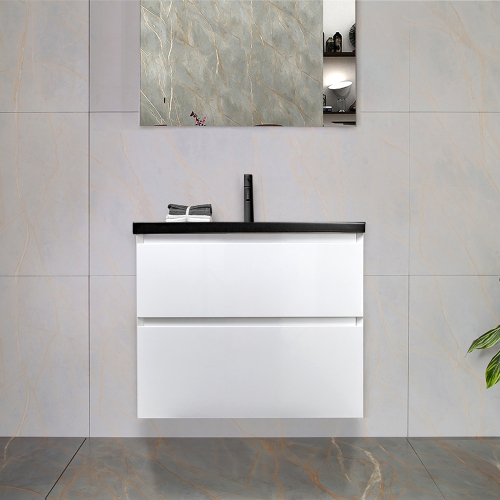 Тумба с раковиной AVS Гармония 60 белая (раковина 01 черная матовая)