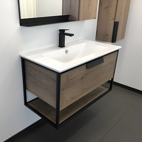 Тумба с раковиной Comforty Бонн 00-00003466 темный дуб