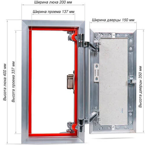 Люк под плитку 200х400 Евроформат Практика АТР 20-40