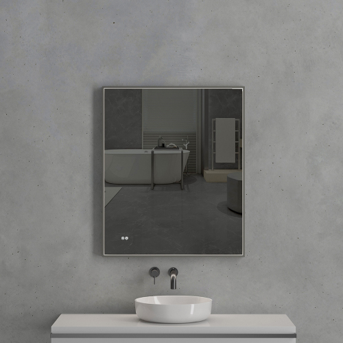 Зеркало с подсветкой AVS ZH 75x90 см, антипар, оружейная сталь