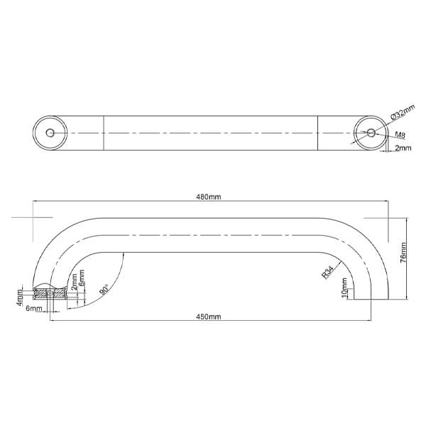 Поручень для ванны 45 см Ridder А00145110