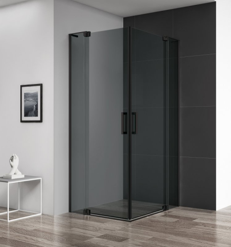 Душевой уголок Cezares Slider SLIDER-AH-2-90/100-100/110-GRIGIO-NERO 90-100х100-110 профиль черный, тонированное стекло Душевой уголок Cezares Slider SLIDER-AH-2-90/100-100/110-GRIGIO-NERO 90-100х100-110 профиль черный, тонированное стекло