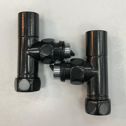 ZZ4708 Вентиль 3/4"х1/2" г/ш (пара) круг 9005 черный матовый TERMINUS