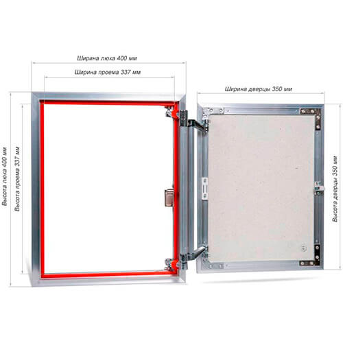 Люк под плитку 400х400 Евроформат Практика АТР 40-40