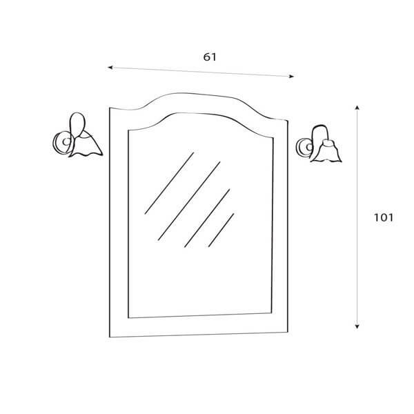 LA70.02.07.701 Зеркало 610*1010 Белый гл LAURA CEZARES