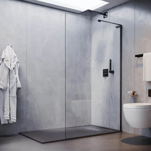 Душевая перегородка Veconi Korato KR-72B 120 профиль черный матовый, стекло прозрачное Душевая перегородка Veconi Korato KR-72B 120 профиль черный матовый, стекло прозрачное