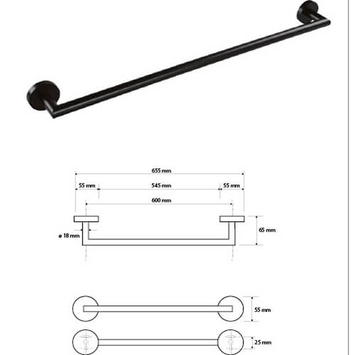 Полотенцедержатель 655 Dark Bemeta 104204040