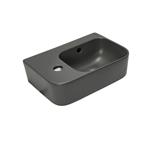Рукомойник AVS Грэйс 37x25 R, темно-серый матовый