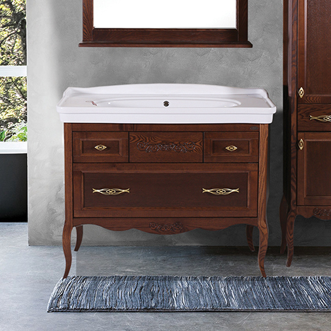 Тумба с раковиной ASB Wood Line Модерн 105 антикварный орех