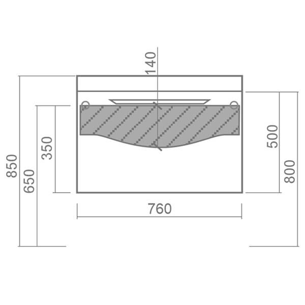 Тумба с раковиной 80 подвесная Lande DIBORG 775215+640207