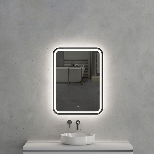 Зеркало с подсветкой AVS Отарио 60х80 см, черное