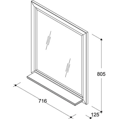 Зеркало с полкой 800х1000 Альбион Caprigo 10331-В077