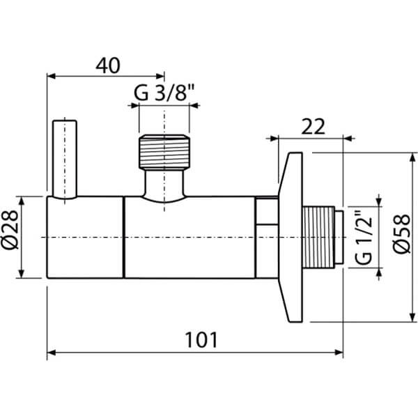 Кран угловой 1/2х3/8 Alcaplast ARV001B