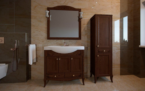 Тумба с раковиной ASB-Woodline Салерно 105 орех антикварный