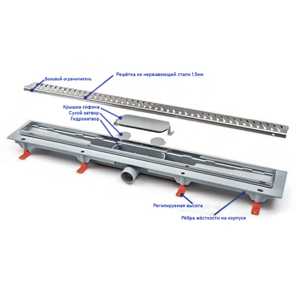 Водоотводящий желоб 650 Harmony MCH с сеточками CH 650 H сет