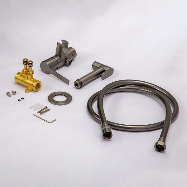 Гигиенический душ со смесителем AVS Elegant оружейная сталь