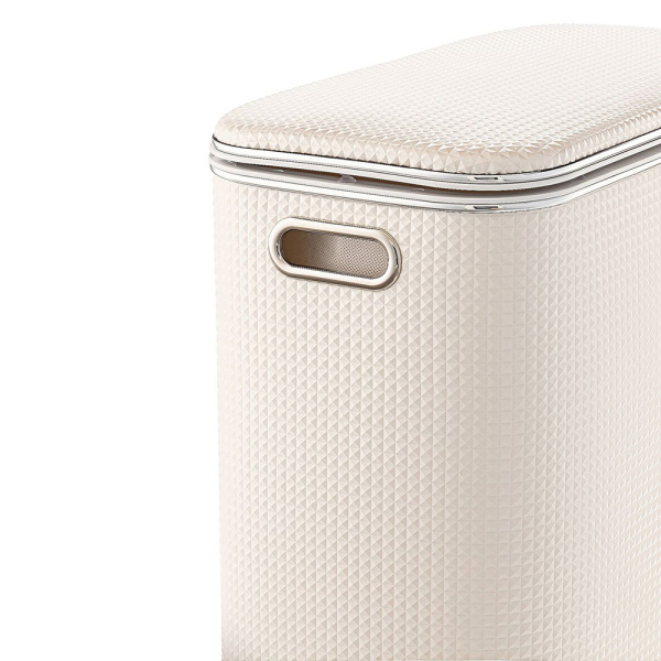 Корзина для белья Geralis NRWH-B 45x25 см белая/хром, с микролифтом