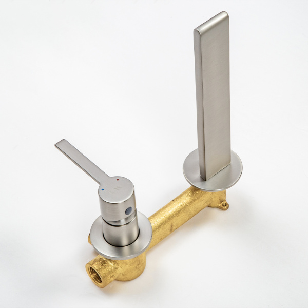 Смеситель для раковины AVS Elegant с внутренней частью, брашированный никель