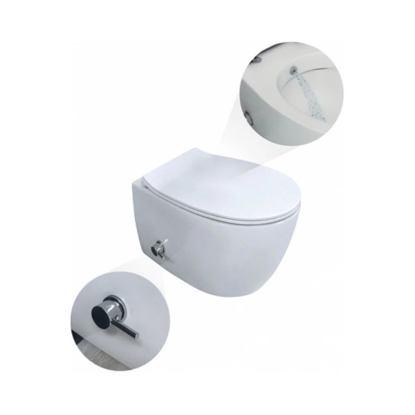 Комплект: Унитаз подвес. безобод., белый, со смесителем Sentimenti + сиденье Neo ISVEA