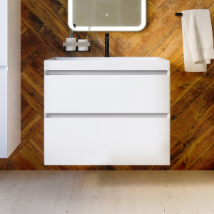 Тумба с раковиной AVS Гармония 80 белая (раковина 02 белая глянцевая)