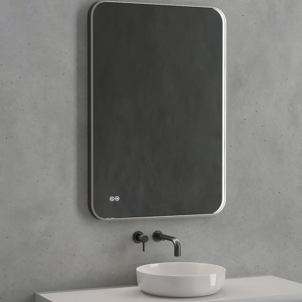 Зеркало с подсветкой AVS VI 70x100 см, антипар, черное матовое