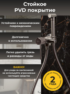 Гигиенический душ со смесителем AVS Seeme оружейная сталь Гигиенический душ со смесителем AVS Seeme оружейная сталь