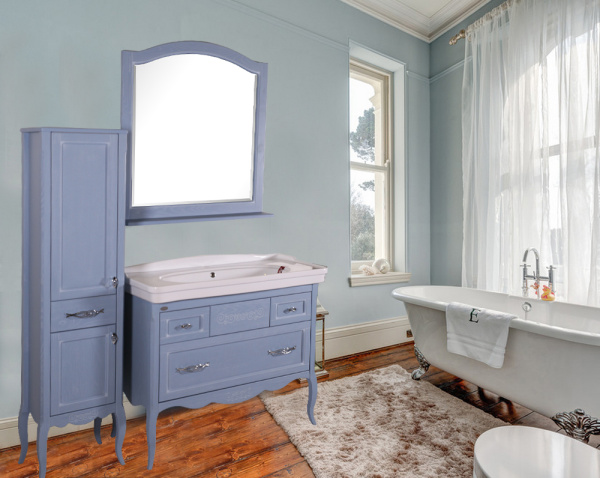 Тумба с раковиной ASB Wood Line Модерн 105 рошфор, белая патина