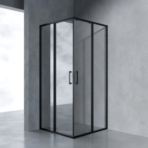 Душевой уголок AVS Куб Лайт 90x90 профиль черный матовый, стекло прозрачное