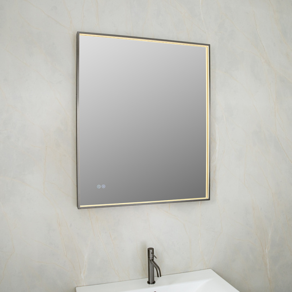 Зеркало с подсветкой AVS ZH 75x90 см, антипар, оружейная сталь