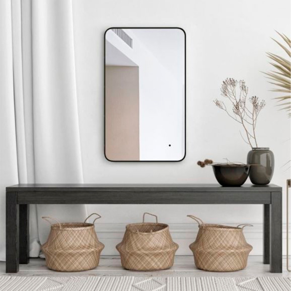 Зеркало с подсветкой AVS Неро 120x80 см, черное