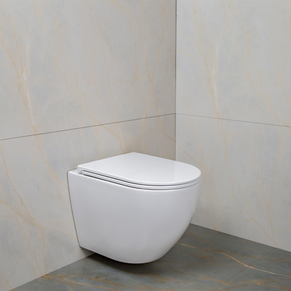 Унитаз подвесной AVS Метрополь безободковый, белый