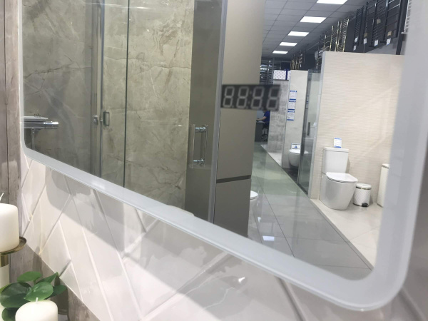 Зеркало 600х800 Led антизапотевание часы Esbano ES-2073HDS