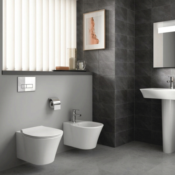 Унитаз подвесной Ideal Standard Connect Air Aquablade E005401+E036601 безободковый с микролифтом