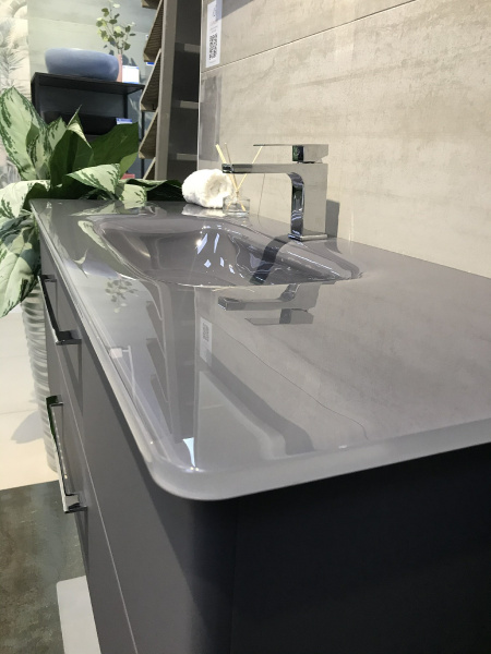 Раковина стеклянная 1200 Графит Accord Caprigo OW15-2215-R810