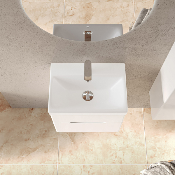 Тумба с раковиной RAVAL Moduo Slim 50 белая