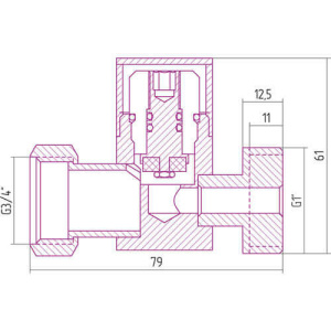 Вентиль прямой (г/ш) 3/4х1" Сунержа 03-1301-0134 Вентиль прямой (г/ш) 3/4х1" Сунержа 03-1301-0134